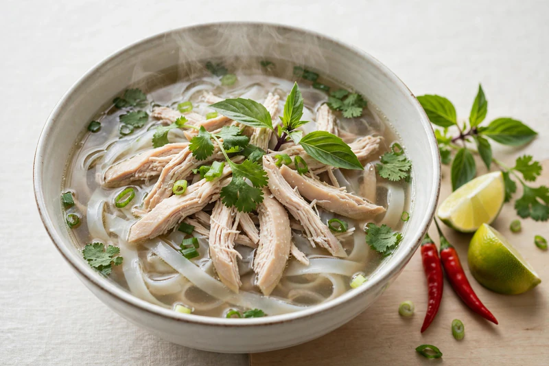 Phở gà au gingembre et anis